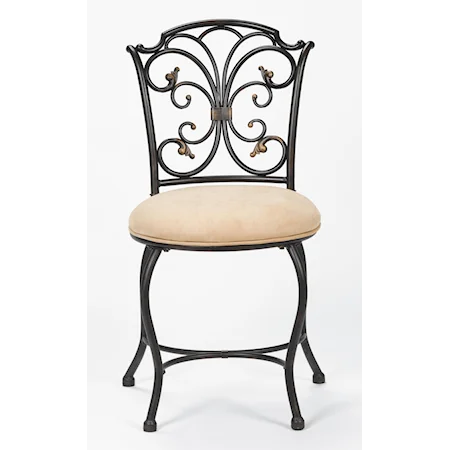 Sparta Vanity Stool with Scrollwork